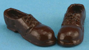 Dollhouse Miniature Brown Men's Shoes